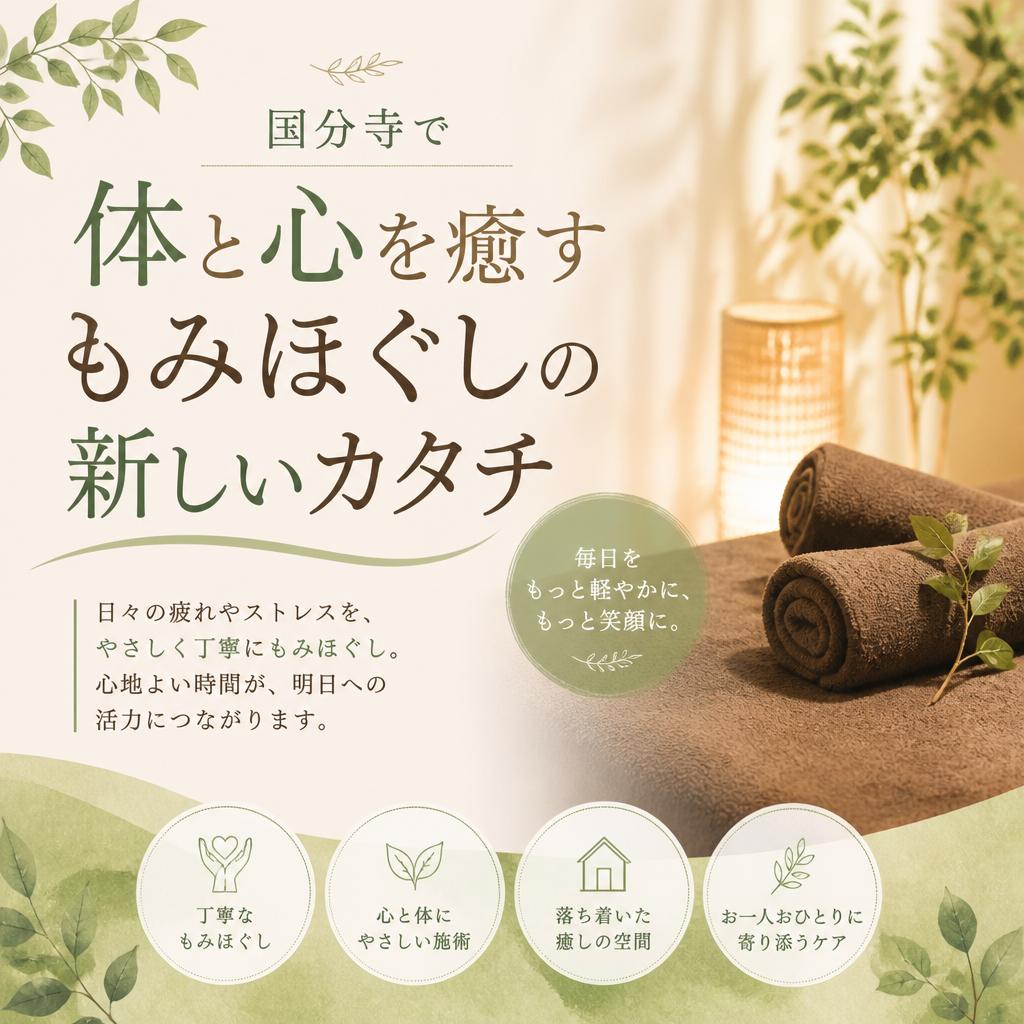国分寺で体と心を癒すもみほぐしの新しいカタチ
