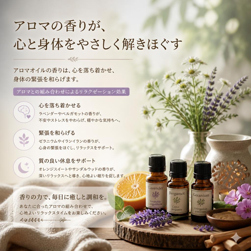 アロマと共に深まるリラクゼーション