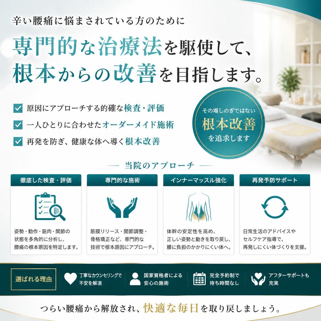 腰痛改善に特化した施術