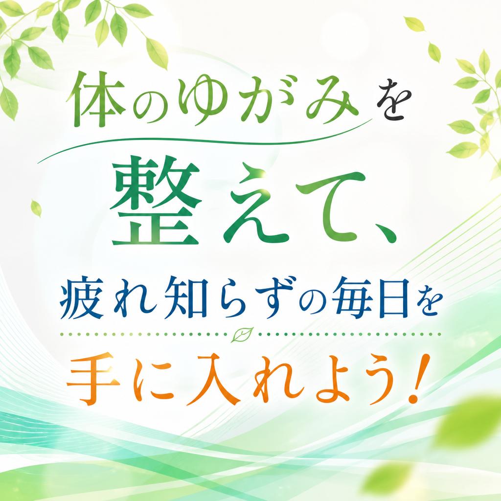 体のゆがみを整えて、疲れ知らずの毎日を手に入れよう！