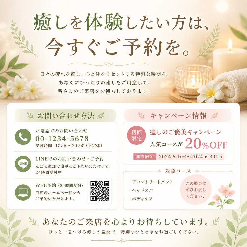 今すぐご予約を！