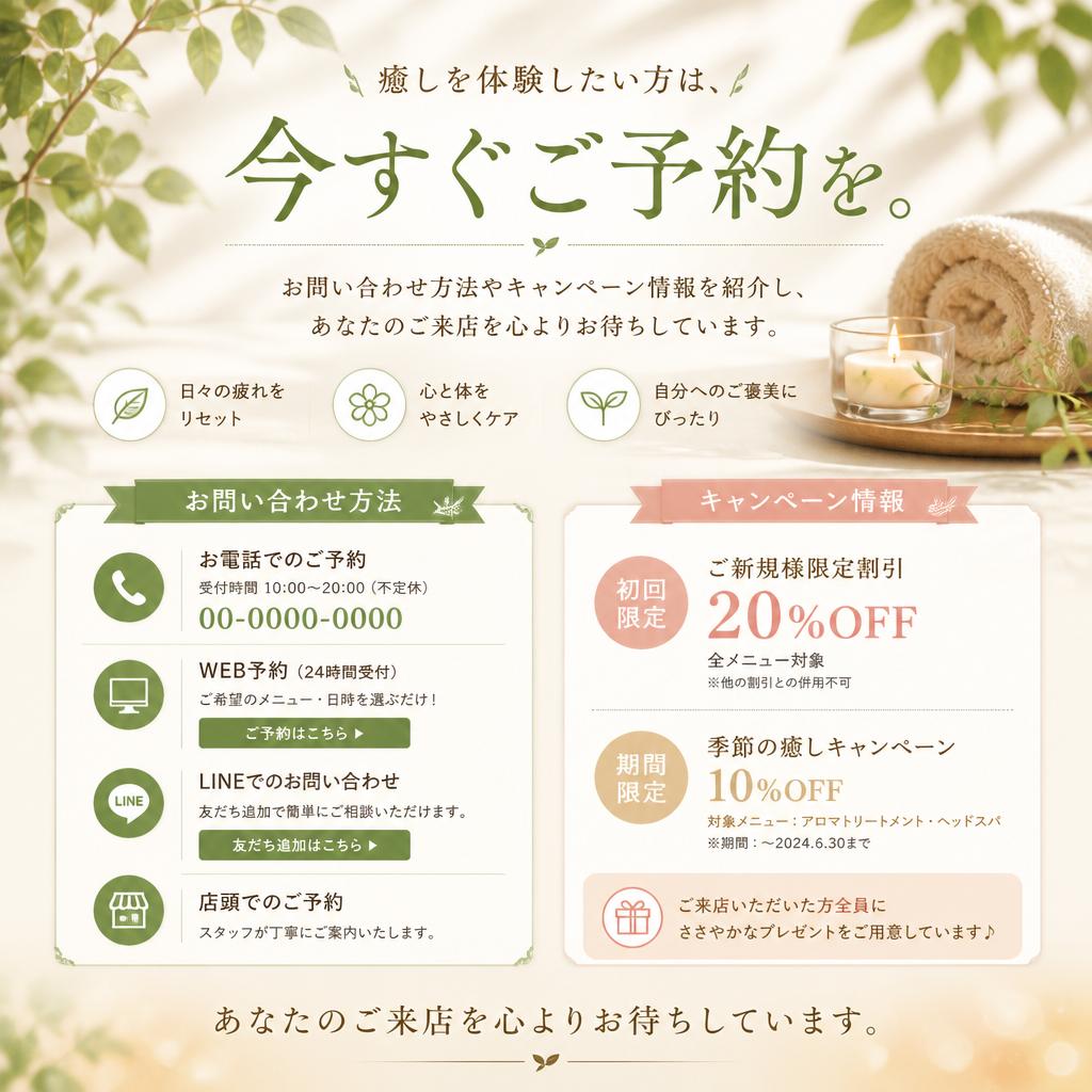 今すぐご予約を！